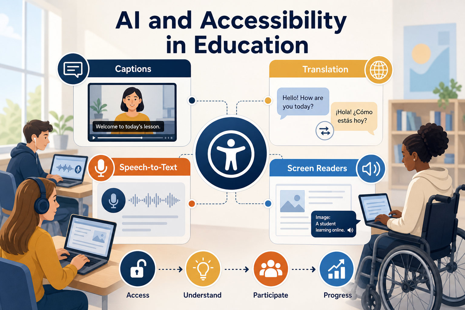 AI and Accessibility in Education infographic
