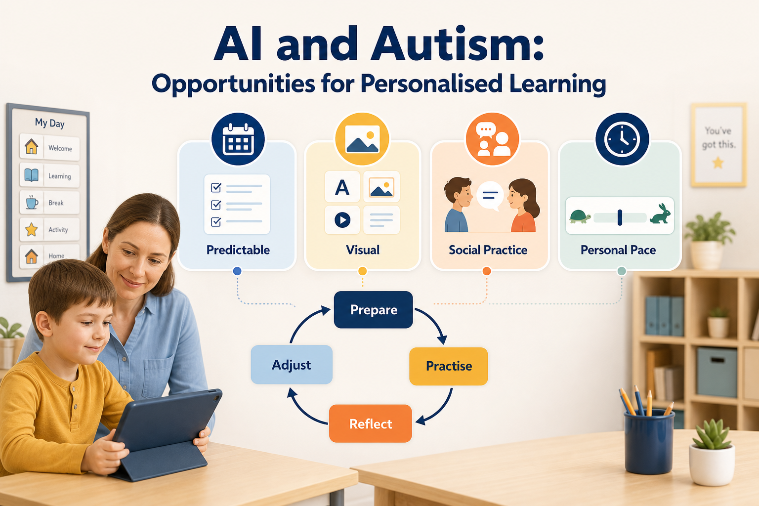 AI and Autism: Opportunities for Personalised Learning infographic